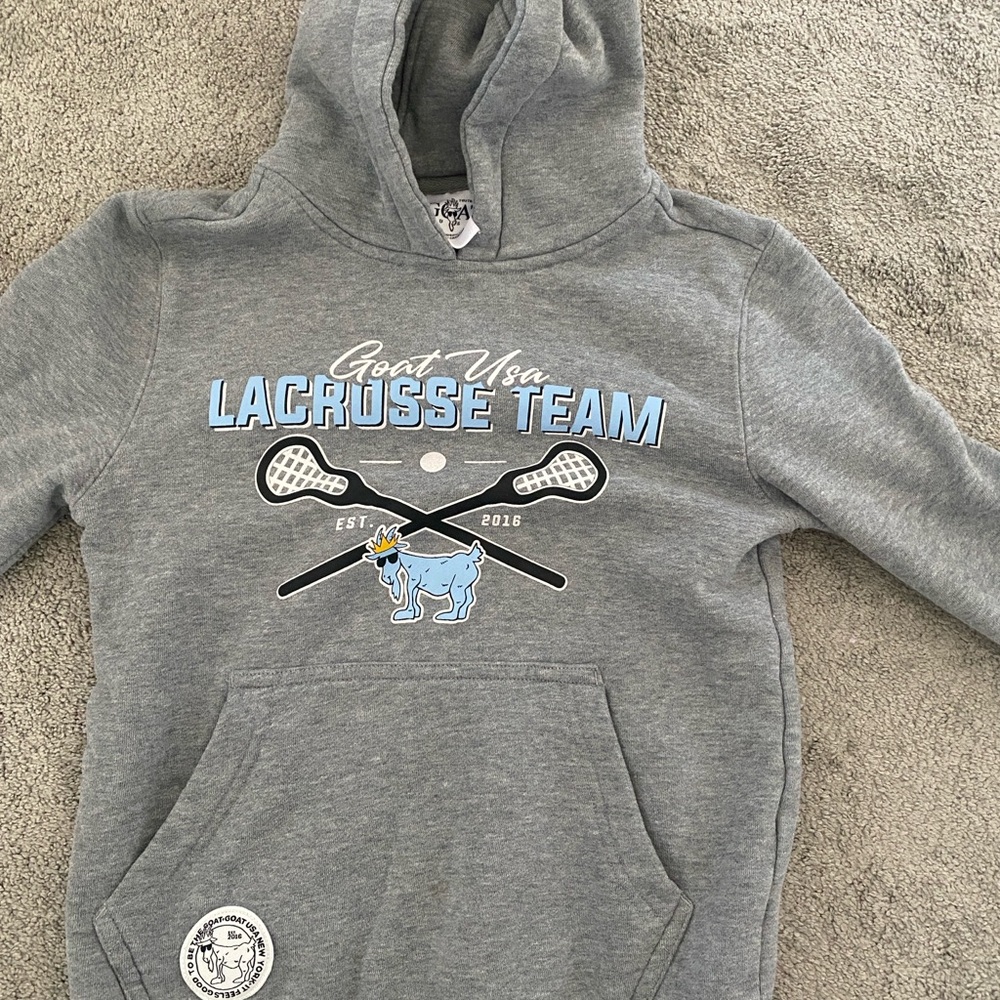 Gray Lacrosse Team Kids Hoodie